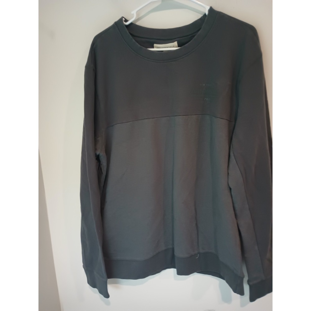 Aeropostale Mens Sweatshirt Size L Gray Embroidered Japanese Script Crewneck